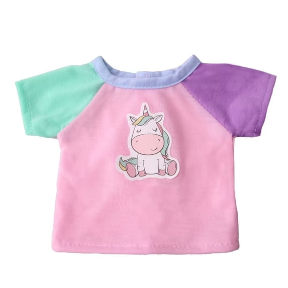 A-Waroom 1Pcs 18 inch Doll T Shirts 18 inch Doll Clothes Color Blocking T-shirt for 18 inch Doll