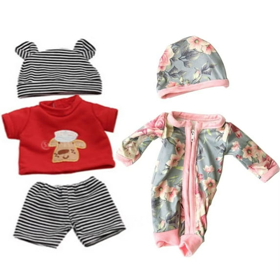 A-Waroom 2 Sets 12 Inch Doll Clothes, Jumpsuits & Hats for American Girl Dolls, Toddler Doll Outfits, Dress-Up & Role Play Accessories