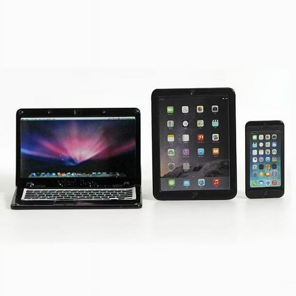 A-Waroom 3Pcs/Set Dollhouse Decoration Doll Accessories Dollhouse Decoration Simulation Computer Laptop Tablet Phone for Doll 1/6 1/12 Miniatures Dollhouse Play Set