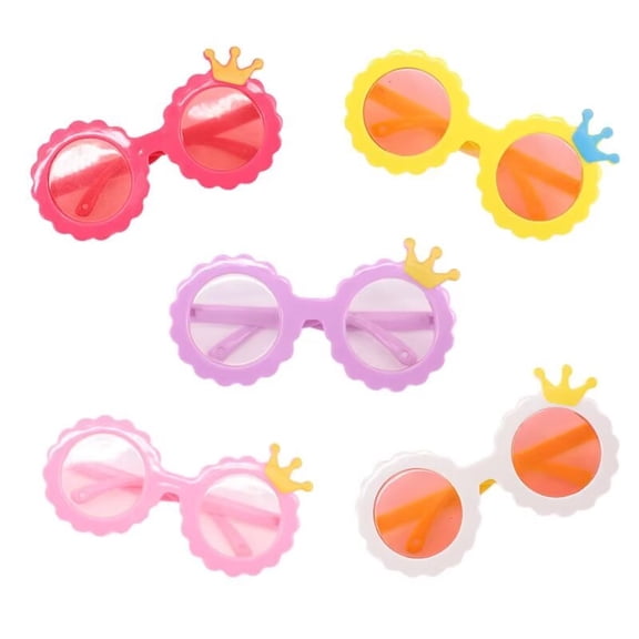 A-Waroom 5 Pairs Doll Sunglasses for 18 Inch Dolls Crown Doll Sunglasses