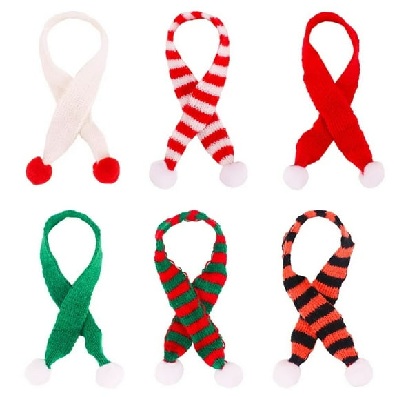 A-Waroom 6 Pcs 12 inch Doll Scarf Christmas Elf Doll Scarf