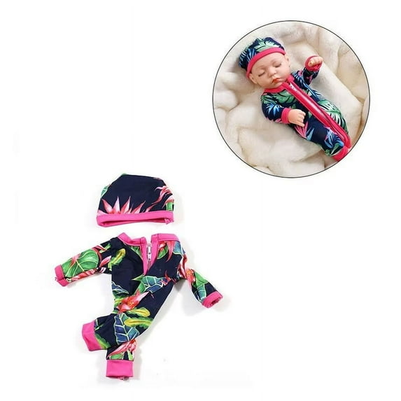 A-Waroom Doll Clothes Set for 12 Inch Baby Doll Doll Accessary Doll Sleeping Wear Baby Doll Clothes Outfits Jumpsuits with Hats for 12 Inch Doll