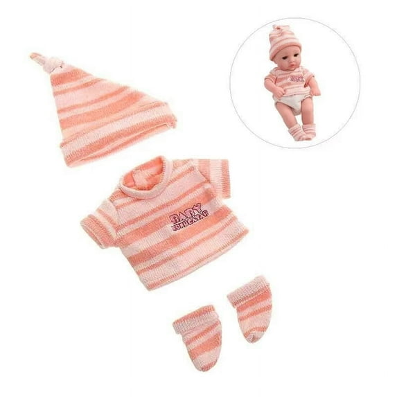 A-Waroom Doll Clothes Set for 12 Inch Baby Doll Doll Accessary Doll Sleeping Wear Baby Doll Clothes Outfits Jumpsuits with Hats for 12 Inch Doll