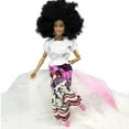 thumbnail image 1 of A-Waroom Kids Gift 12 inch Black Dolls African American with Long Hair Moveable Jointed Body Doll Toys for Girls, 1 of 1