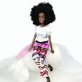 thumbnail image 1 of A-Waroom Kids Gift 12 inch Black Dolls African American with Long Hair Moveable Jointed Body Doll Toys for Girls, 1 of 1