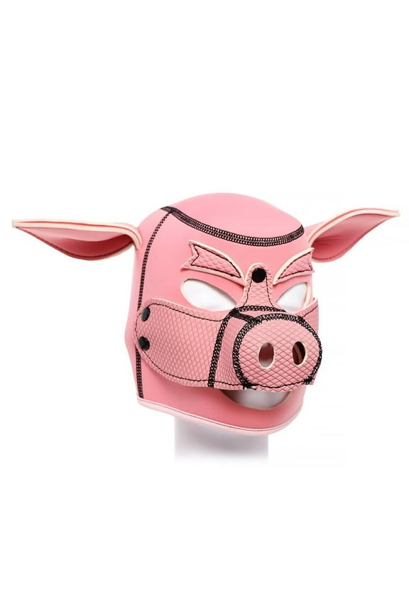 Pig Hood Breathable Sponge Face Mask with, Pink