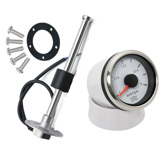 A Water Level Gauge With Water Level Sensor 52mm Water Level Meter With 7Colors Backlight 100-550mm 0-190Ohm Sensor For Oil Tank ,Easy to Install