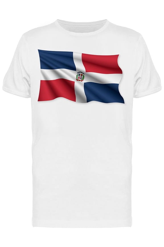 A Waving Dominican Flag T-Shirt Men -Image by Shutterstock, Male x-Large