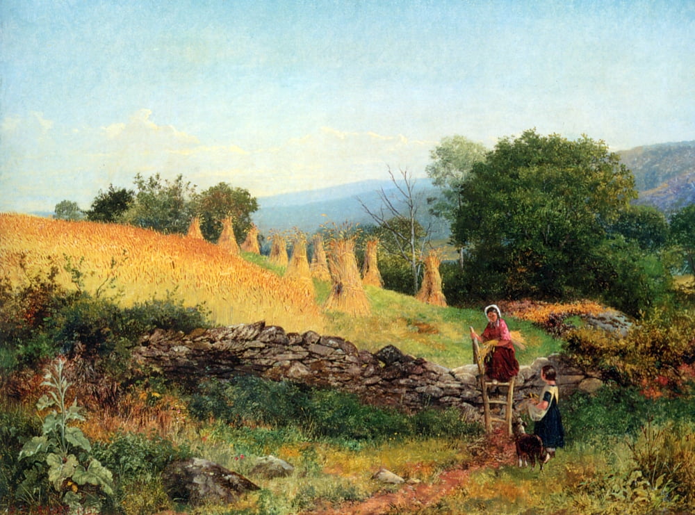 A Welsh Cornfield 1862 Canvas Art - Benjamin W Leader (18 x 24)