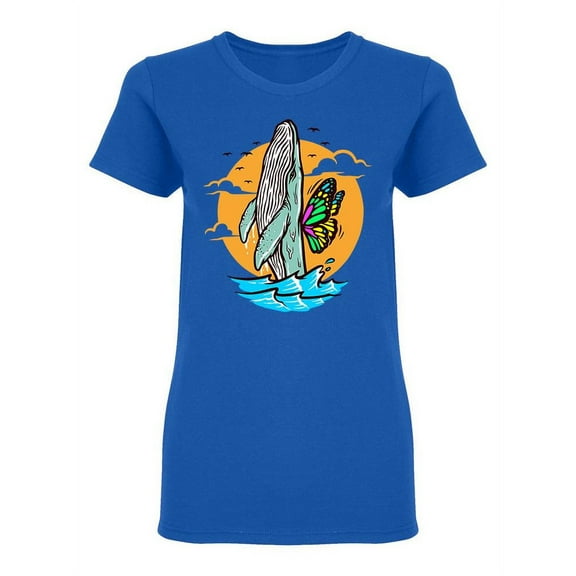 A Whale Wants To Fly Shaped T-Shirt Women -Image by Shutterstock, Female Small