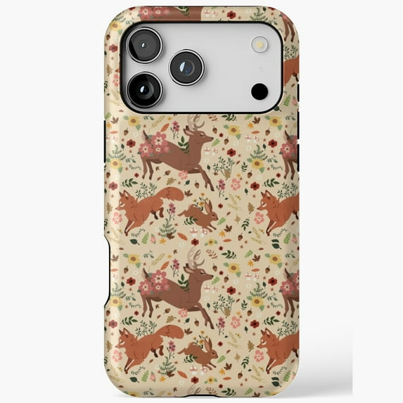 A Whimsical Woodland Scene with Forest Animals iPhone 11 through 17 Pro ...