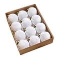 thumbnail image 1 of A White Flocked Velvet Christmas Balls 12Pcs 3.15 Inch Tree Ornaments For Holiday Decor, 1 of 7