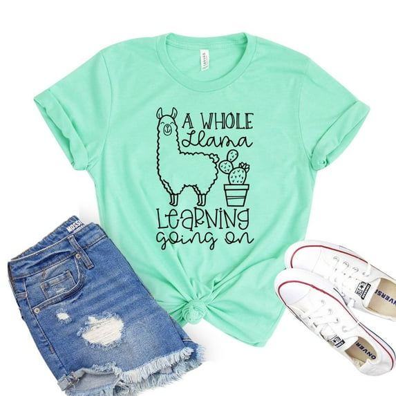 A Whole Llama T-shirt Teacher Shirt Women's Appreciation Tshirt Back To School Shirts Gift For Teacher