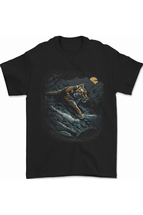 A Wild Tiger In The Moonlight Mens Womens T-Shirt