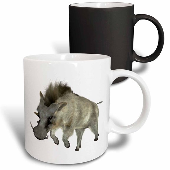 3drose, a Wild Warthog Running to the Right, 11oz Magic Transforming Mug