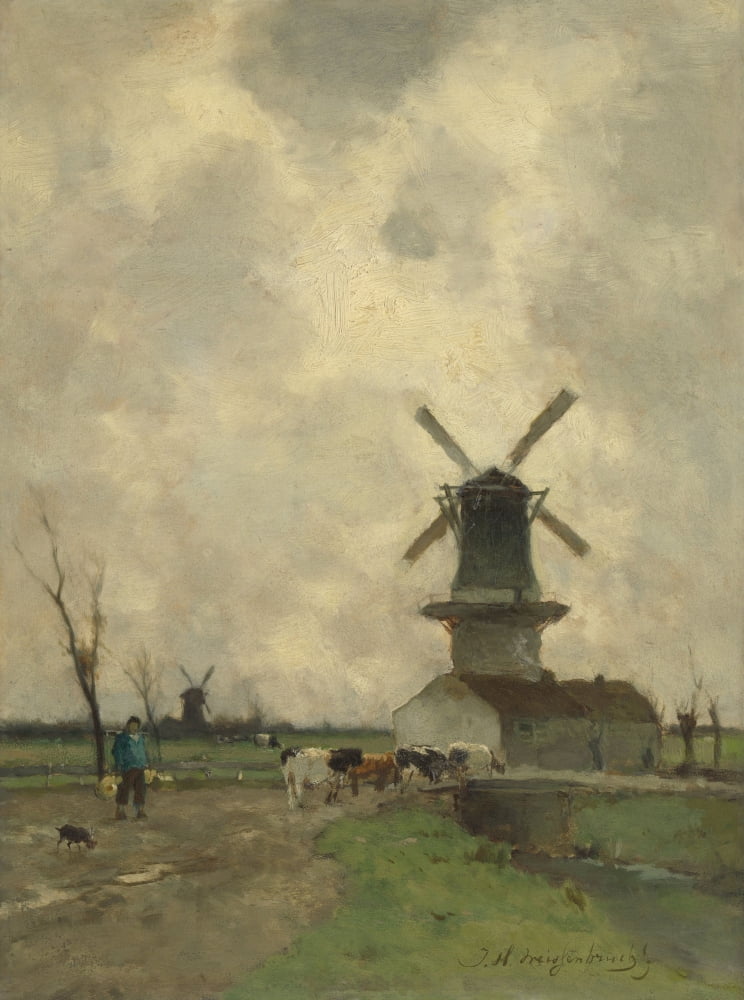 A Windmill Canvas Art - (18 x 24)