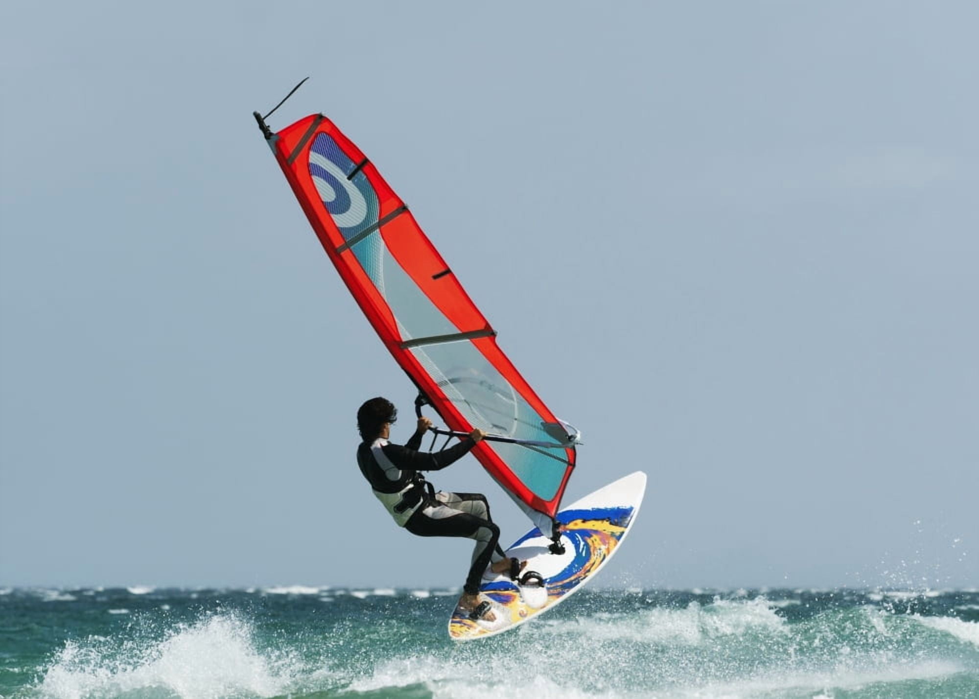 A Windsurfer In The Water Tarifa Cadiz Andalusia Spain Canvas Art - Ben Welsh Design Pics (18 x 13)