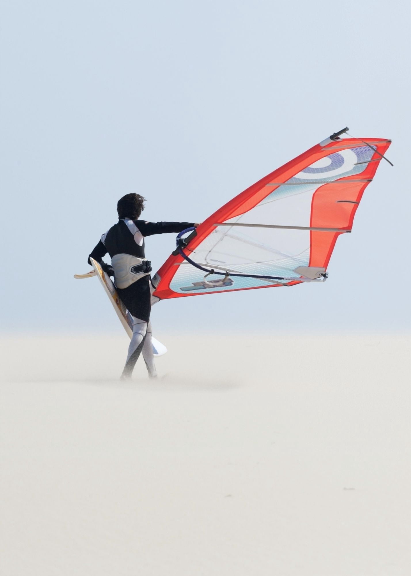 A Windsurfer Walks On The Sand Of Punta Paloma Beach With His Board Tarifa Cadiz Andalusia Spain Canvas Art - Ben Welsh Design Pics (26 x 36)