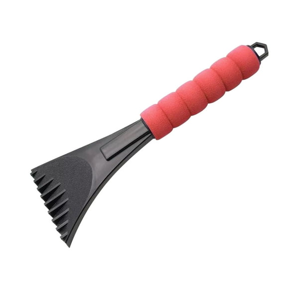A Winter Car Portable Snow Ice Remover Sponge Handle Snow Scraper For Windshield Frost Cleaning Red Color Auto Accessory