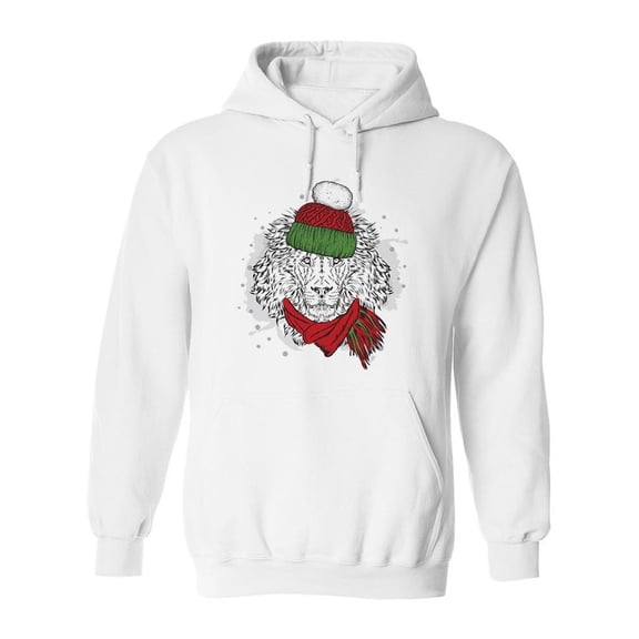 A Winter Lion Hoodie Men - Men Hoodie, White, Small