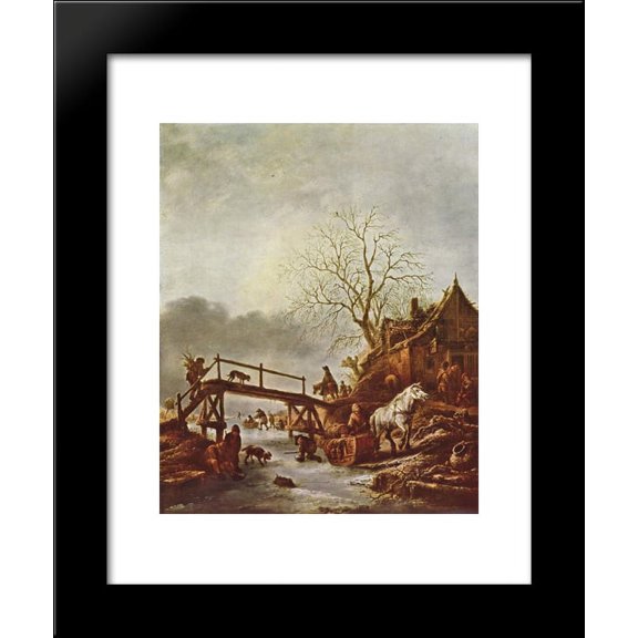 A Winter Scene 20x24 Framed Art Print by Ostade, Isaac van