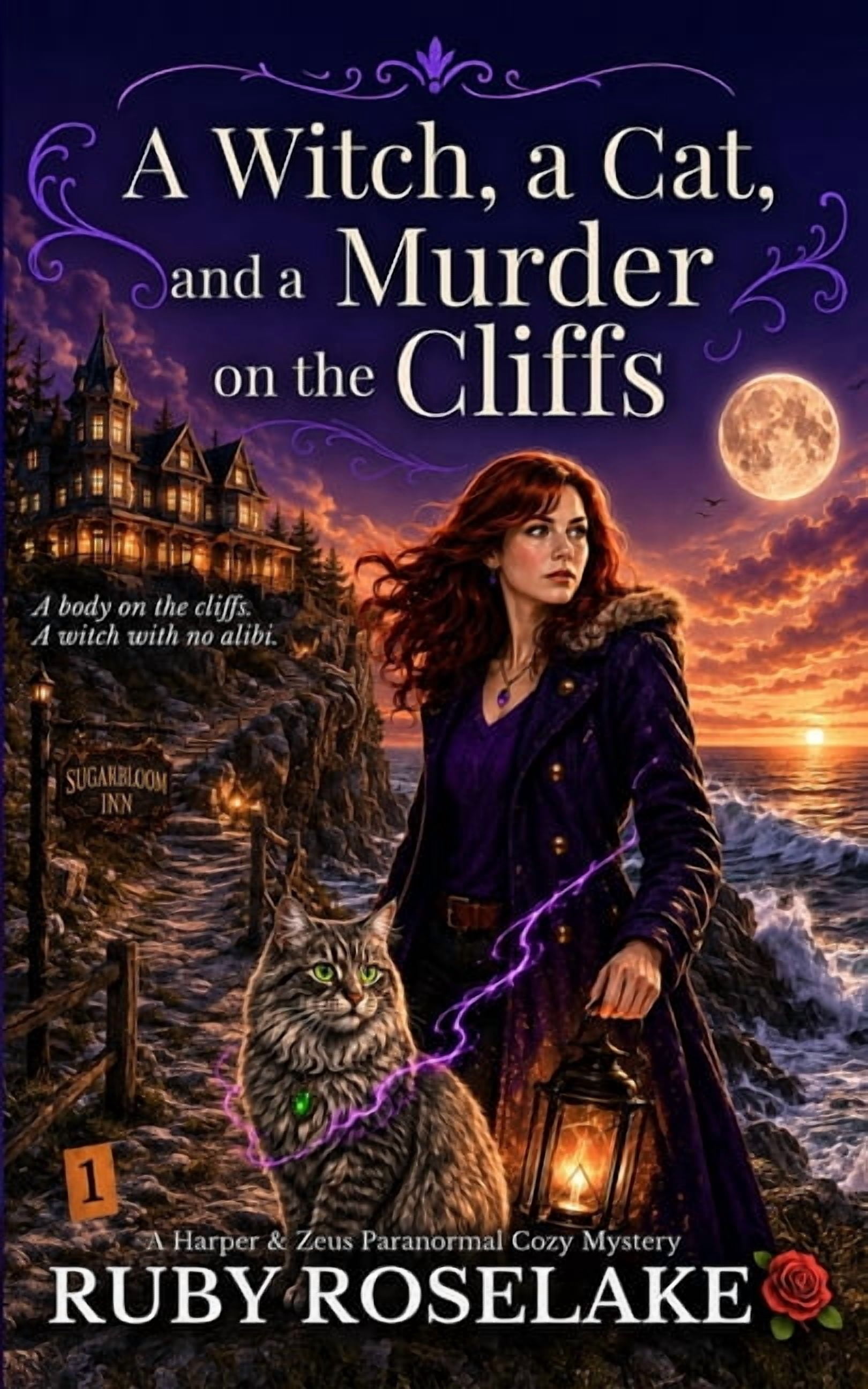 A Witch, a Cat, and a Murder on the Cliffs: A Harper & Zeus Paranormal Cozy Mystery, (Paperback)