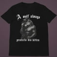 thumbnail image 1 of A Wolf Always Protects His Kitten, Sigma Meme Shirt, Gen Z Brainrot Tee, Ironic Wolfcore Streetwear, Sarcastic Boyfriend Gift, WItty Cringe, 1 of 3
