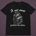 thumbnail image 1 of A Wolf Always Protects His Kitten, Sigma Meme Shirt, Gen Z Brainrot Tee, Ironic Wolfcore Streetwear, Sarcastic Boyfriend Gift, WItty Cringe, 1 of 3