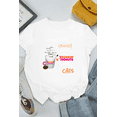 thumbnail image 1 of A Woman Cannot Survive On Dunkin Donuts Alone Cat Lover Art Unisex T-Shirt up to size 5XL, 1 of 2