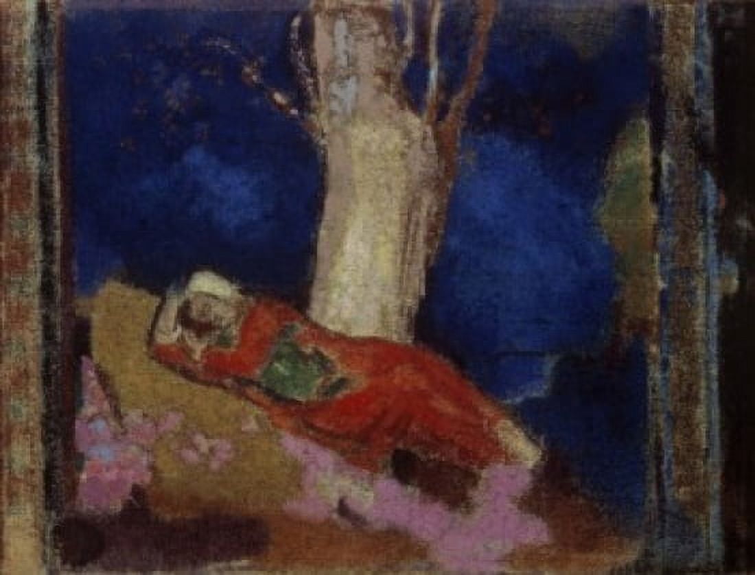 A Woman Lying Under The Tree  Odilon Redon (1840-1916French)  Hermitage Museum St Petersburg Russia Canvas Art - Odilon Redon (18 x 24)