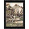 thumbnail image 1 of A Woman filling her bucket at a Well 20x24 Black Ornate Wood Framed Canvas Art by L'Hermitte, Leon Augustin, 1 of 2
