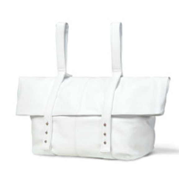 SHARO Women's Leather Oversize Satchel White