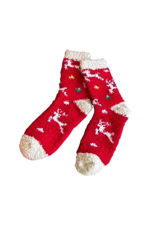 A Womens Plushy Christmas Stockings With Cute Patterns For Foot Warmth And Holiday Decor 13.8X3.1In Soft Corals Fleece And Functional Shape