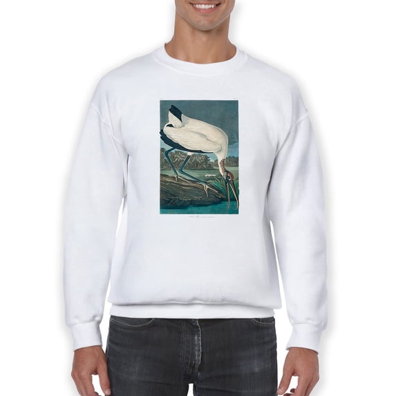 A Wood Ibis Sweatshirt Men -John James Audubon Designs, Male 5X-Large