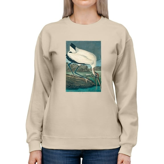 A Wood Ibis Sweatshirt Women -John James Audubon Designs, Female 3X-Large