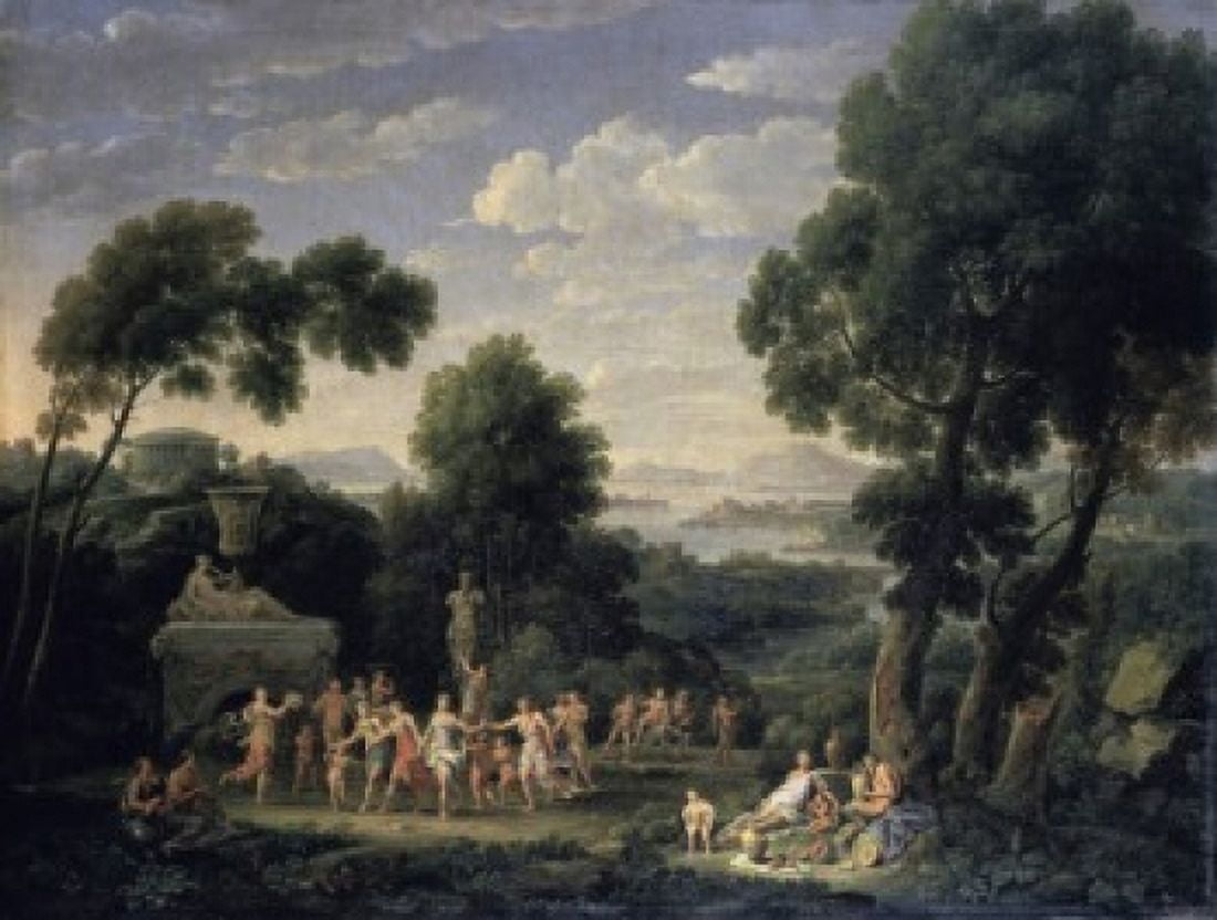 A Wooded Italianate Landscape with Dancing Nymphs Hendrik Frans van Lint (1684-1763 Flemish) Canvas Art - Hendrik Frans van Lint (18 x 24)
