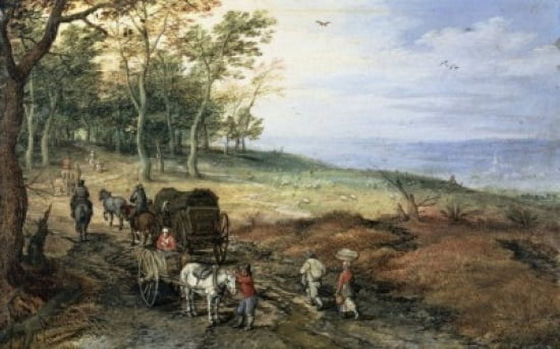 A Wooded Landscape with Travelers Jan Bruegel the Elder (1568-1625Flemish) Canvas Art - Jan Bruegel (24 x 36)