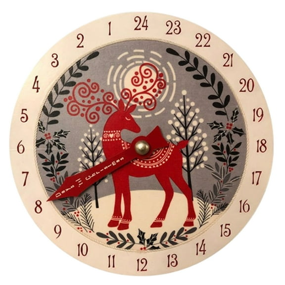 A Wooden Christmas Advent Countdown Calendar Wall Hanging, Reusable Decorative Plaque For Holiday