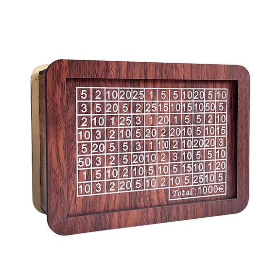 A Wooden Money Bank For Kids With Adjustable Coin Slot And Erasable Pen Savings Jar 6.77 X 2.72 X 5 Inches