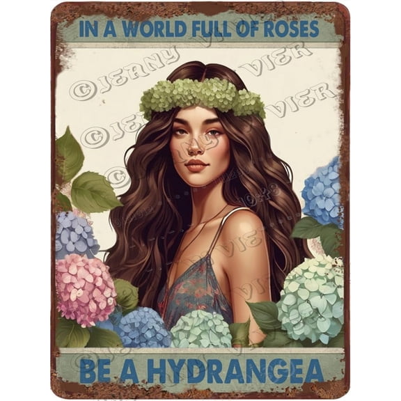 in A World Full of Roses Be A Iris Retro Aluminum Sign 12x16 in Metal Sign Iris Flower Bedroom Wall Art Rustic Shabby Chic Wall Decor Hippie Soul Sign Inspirational Quote Decor