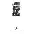 thumbnail image 1 of Pre-Owned A World Too Wide (Hardcover) 0940595079 9780940595071, 1 of 1