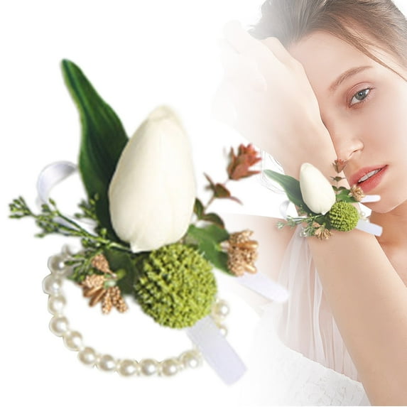 Clearance! Wrist Flower Set Artificial Hand Flower and Boutonniere Set for Homecoming Graduation Prom Bridal Wedding