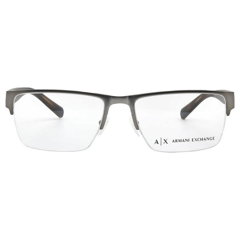 A X ARMANI EXCHANGE Men s AX1018 Rectangular Prescription Eyewear Frames Gunmetal Demo Lens 54 mm