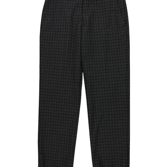 Armani Mens Checkered Slim Fit Dress Pants Slacks, Grey, 30W x 32L