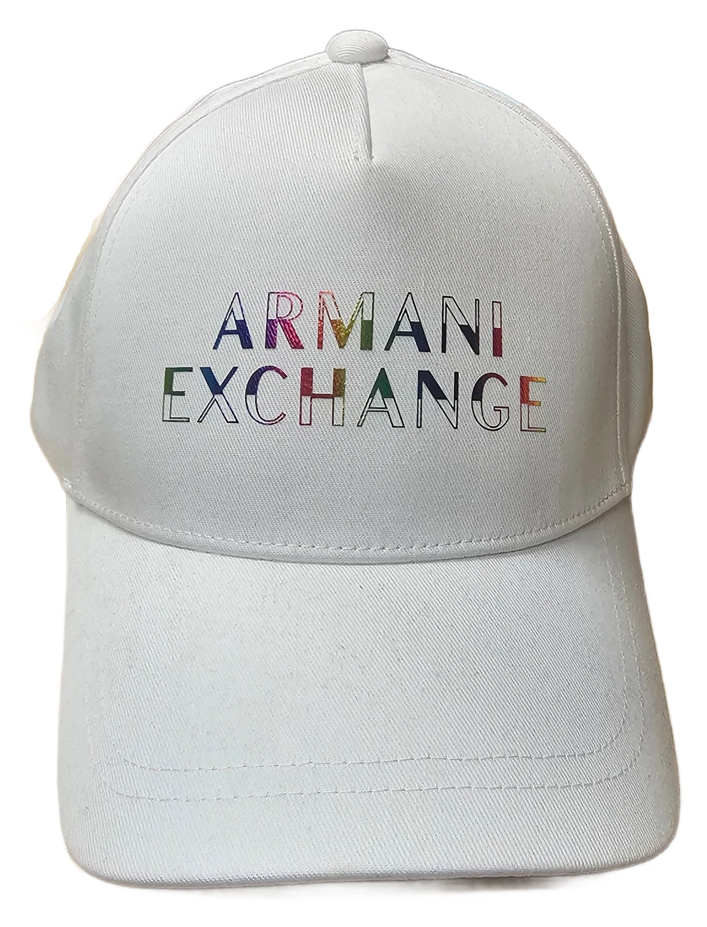 A|X Armani Exchange 954217 White with Rainbow Multicolor Womens Baseball Hat
