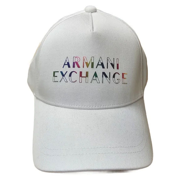 A|X Armani Exchange 954217 White with Rainbow Multicolor Womens Baseball Hat