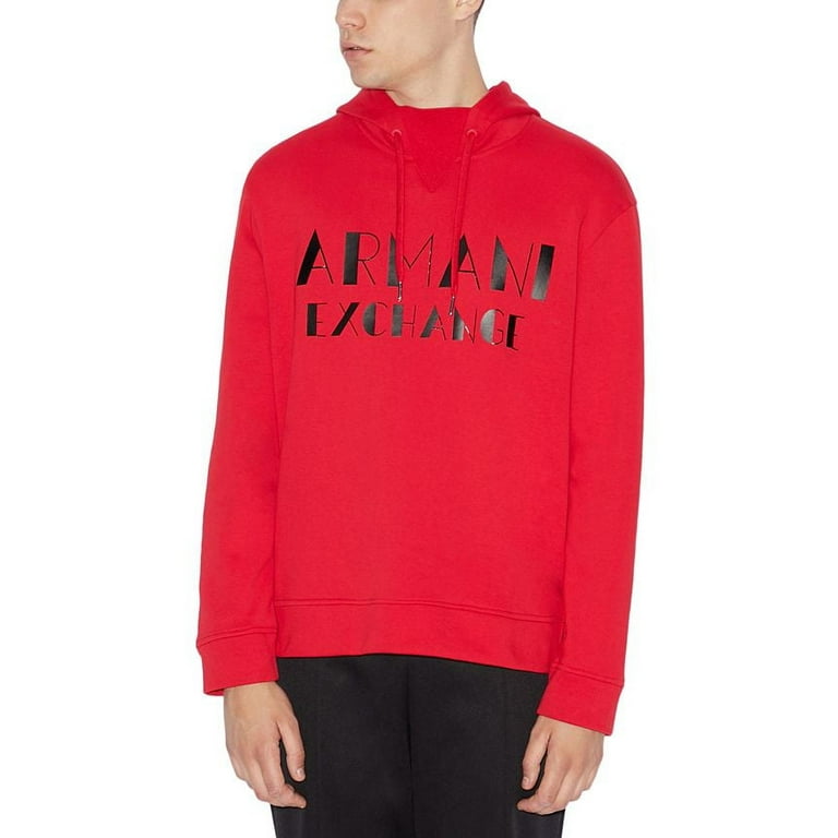 Red armani hoodie sale