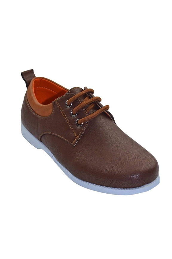 A.X.N.Y. Boy's SS4038 Jimmy Laceup Shoes - Brown - 12