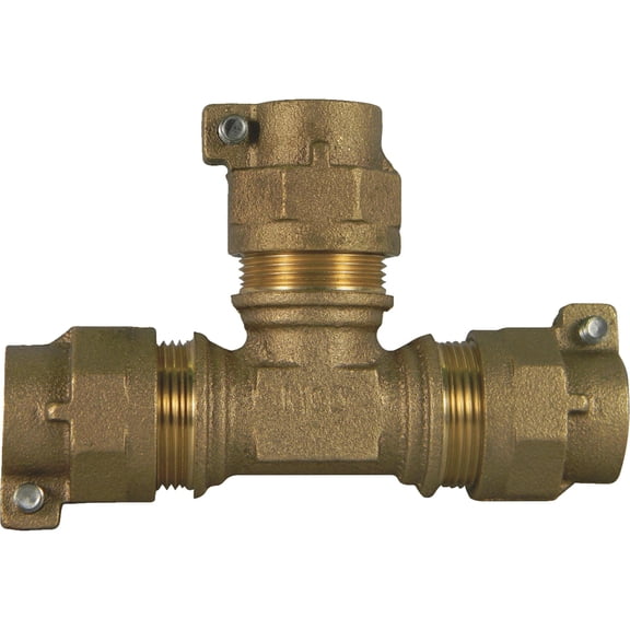 A.Y. McDonald Brass Polyethylene Pipe Tee - 1 In. CTS - Poly Pipe Tee Residential Use, Standard Application