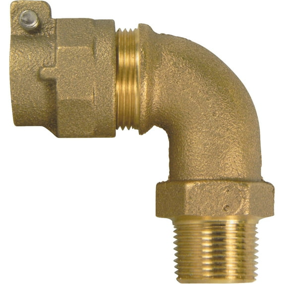 A.Y. McDonald Polyethylene Pipe Connector Elbow - Brass Fitting - 1 In.
